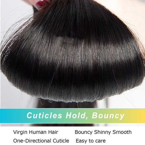 AnJudyReid Straight Hair Bundles 13A Brazilian Virgin Human Hair Bundles Straight 22 Inch 100% Unprocessed Virgin Hair Bundles Natural Black