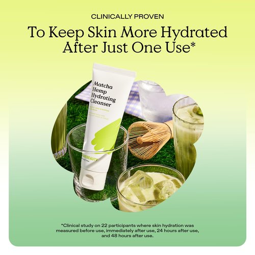 KraveBeauty Matcha Hemp Hydrating Cleanser for Sensitive Skin, 2 Pack, Gentle, Non-Stripping Face Wash with Matcha, Hemp Seed Oil & Glycerin, Fragrance Free, 2 x 120ml