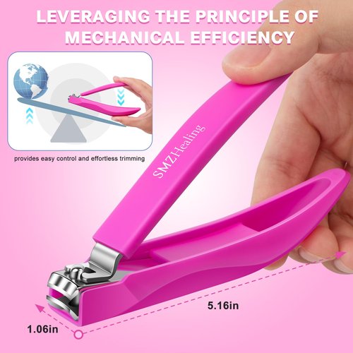 German Nail Clippers for Men with Catcher, Toenail Clipper for Thick Toenails and Fingernails, Long Handle Nail Clippers with Catcher, Precision Nail Trimmer for Men and Women