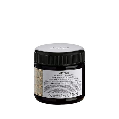 Davines Alchemic Conditioner - Chocolate Color Depositing Cream for Dark Hair | Hydrates & Intensifies Brunette Tones, 8.45 Fl Oz