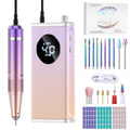 HOMEASY Electric Nail Drill, 40000RPM Professional E-Filer Rechargeable with 15 Drill Bits, Portable Nail File Electric Nail Filer for Acrylic Nails Gel Polishing Removing for Salon Home (Purple)
