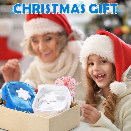 Abbylike 12 PS Christmas Preppy Patch Makeup Bags Bulk Small Nylon Holiday Makeup Bag Skincare Pouch Xmas Zipper Cosmetic Pouch Preppy Thing for Travel Christmas Women Gift(Snowflake,Colorful)