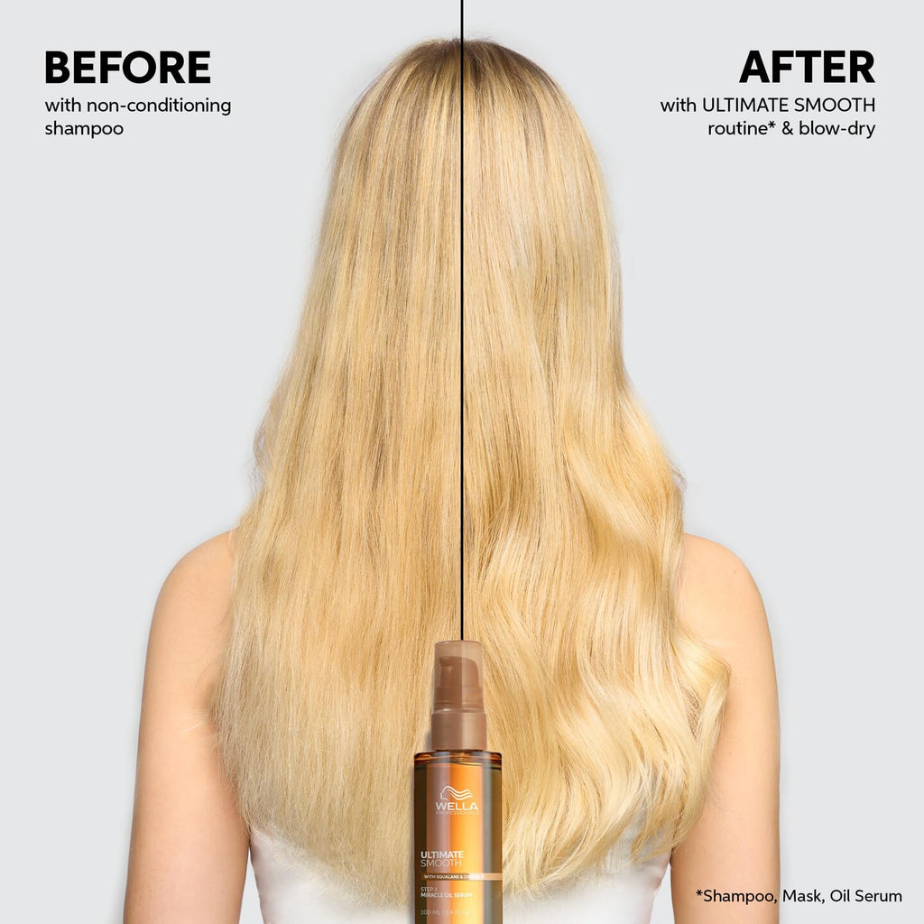 Wella Professionals Ultimate Smooth Conditioner - Nourishing Treatment for Dry, Frizzy Hair | Silky Shine with Squalane & Omega 9 | Color Safe