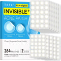 TKTK Pimple Patches for Face, 0.01cm Ultra-Thin Invisible Acne Patches, Hydrocolloid Patches for Breakouts, Absorbs Zits & Blemish, Suitable Under Makeup, 2 Sizes(10mm/12mm) 264 count