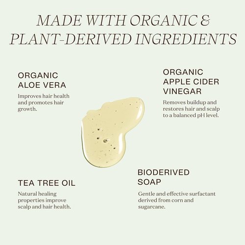 Ingreendients Natural Shampoo - Organic, Sulfate-Free & Color Safe with Tea Tree Oil | Vegan & Gluten-Free