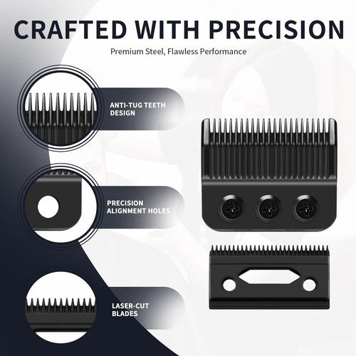 Professional 3 Hole Standard Clipper Replacement Blade Compatible with Wahl De*igner, Se*ior, Cordless De*igner, and Pilot clippers (Black) (2 Pack)