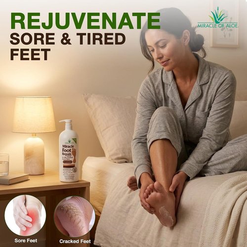 Miracle Foot Repair Cream - 32 oz | UltraAloe Formula for Soft, Moisturized Feet & Cracked Heels