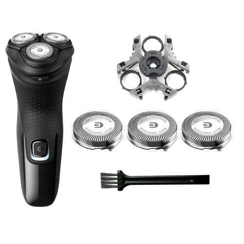 Philips Norelco SH30 Replacement Shaver Heads - 3 Blades & 1 Retaining Ring for Series 3000, 2000, 1000