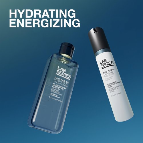 Lab Series Travel Size Essentials Skin Care Set For Men - Includes All-In-One Face Wash 1 Fl Oz, Daily Rescue Face Toner 1 Fl Oz, Daily Rescue Face Lotion 0.2 Fl Oz & Max LS Face Serum 0.2 Fl Oz