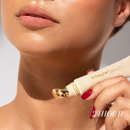 Fitglow Beauty Ceramide Hydra-Balm Lip Gloss - Hydrating Lip Serum with Peptides & Glutathione | Plumping Anti-Aging Care | 12g