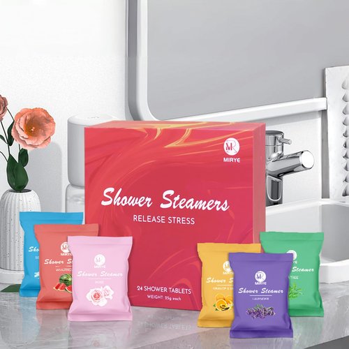 Shower Steamers Aromatherapy Birthday Gifts for Women Men, 24-Pack Stress Relief Organic Shower Bombs with Essential Oil, Valentine's Day Mother's Day Spa Gifts for Mom Wife Friends Teen Girls