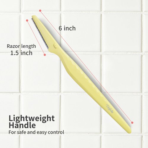 Tinkle Everglow Dermaplane Razor (6 ct), Eyebrow Razor & Face Razors for Women, Peach Fuzz Remover, Dermaplaning Tool, Stainless Steel Blades, Stocking Stuffers