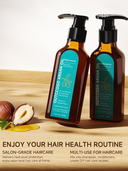 Outccogo Moroccan Argan Oil - Nourishing Hair Oil for Frizz Control & Heat Protection | 3.4 Fl Oz