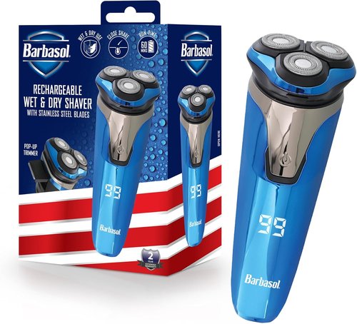 Skiennix Rechargeable Electric Rotary Shaver - Wet & Dry Use, Stainless Steel Blades, LCD Screen