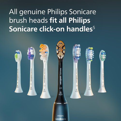 Philips Sonicare C2 Plaque Control - Genuine Replacement Electric Toothbrush Heads, White, 3 Pack, HX9023/65