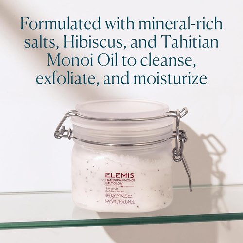 ELEMIS Frangipani Monoi Salt Glow - Tropical Body Scrub for Exfoliation & Hydration | 490g