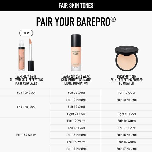 bareMinerals BAREPRO 16HR Natural Matte Concealer - SPF 25, Niacinamide, Longwear for Dark Spots & Blemishes