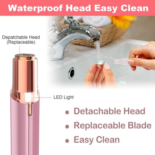 LAIKME Facial Hair Remover for Women - Lady Removal Shaver - USB Rechargeable Lady Face Epilators Trimmer for Face Lips Chin Peach Fuzz Arms Legs