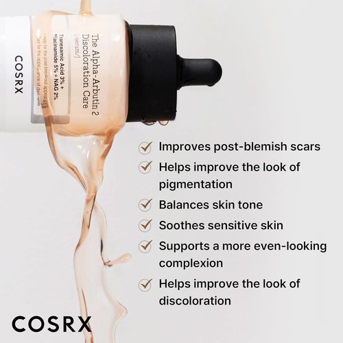 COSRX 2% Alpha Arbutin Face Serum - Dark Spot & Uneven Tone Treatment with Niacinamide, 1.7 fl oz