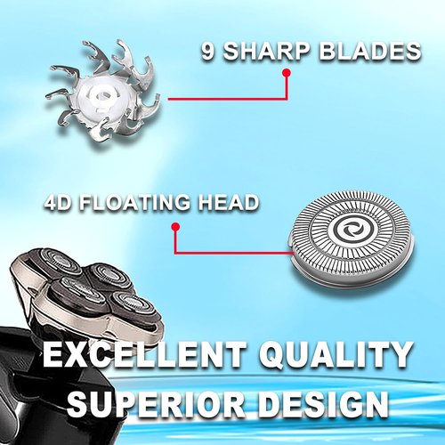 Head Shaver Replacement Heads Compatible with Sk-ull Shaver Pitbull Gold PRO, Pitbull Silver PRO, Palm, Pitbull Platinum PRO, Electric Razor Replacement head for Superior Shaving (12 PACKS)