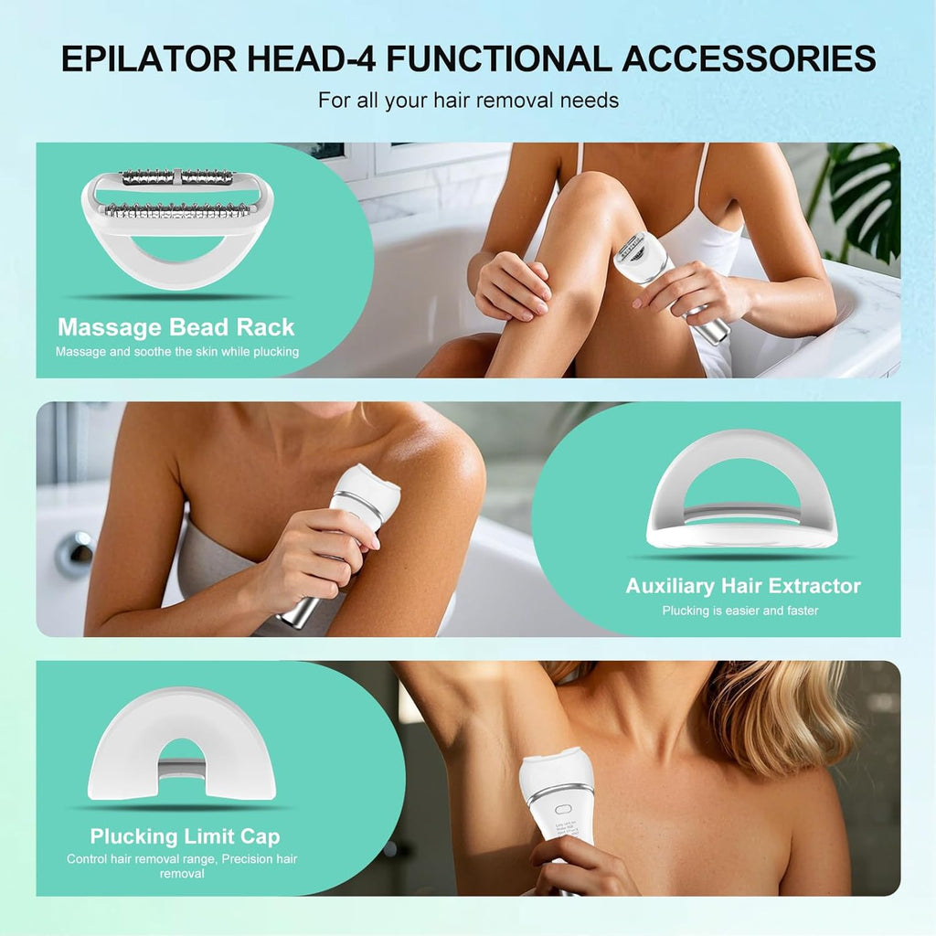 Zesuti Epilators - 2-in-1 Electric Hair Removal Razor for Women | Dual Head Bikini Trimmer & Facial Shaver
