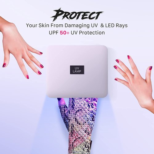 ManiGlovz -The Original Dermatologist Recommended UPF 50+ UV Protective Manicure and Sunblock Fingerless Gloves, Sun Protection, Driving and Gel Manicure Gloves in Neon Pink