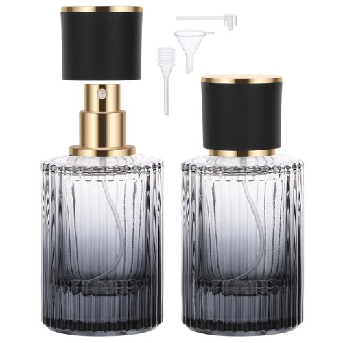 Segbeauty 1.7oz Travel Perfume Atomizer Refillable, 2pcs Cologne Spray Bottle Atomizer, 50ml Refillable Empty Glass Perfume Bottles, Fine Mist Spray Bottles Cologne Refill Bottle for Travel