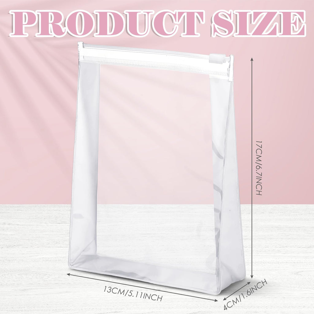 Xuniea 100 Pcs Mini Clear Makeup Bag PVC Small Travel Toiletry Organizer Pouches Bulk Waterproof Transparent Plastic Cosmetic Bag with Zipper for Women Men Travel(5.1'')