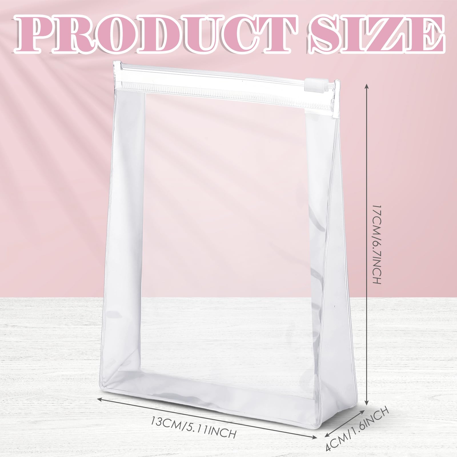 Xuniea 100 Pcs Mini Clear Makeup Bag PVC Small Travel Toiletry Organizer Pouches Bulk Waterproof Transparent Plastic Cosmetic Bag with Zipper for Women Men Travel(5.1'')