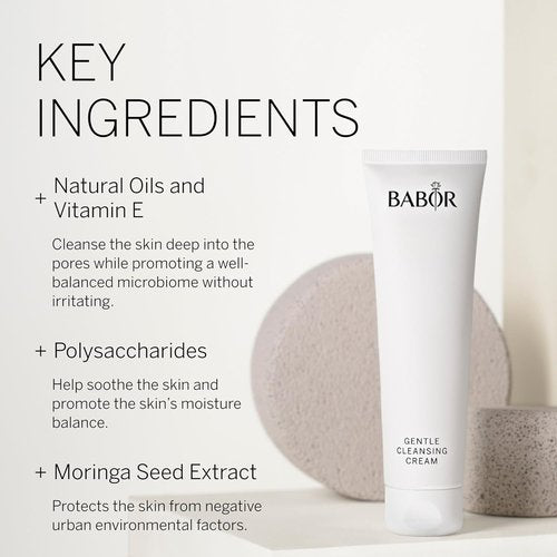 BABOR Gentle Cleansing Cream - Mild Vegan Formula for Dry & Sensitive Skin | 200 ml