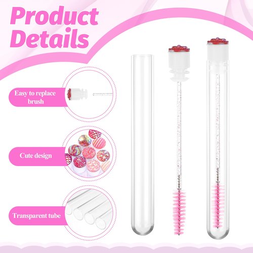 200 Pack Lash Spoolies Set, Adjustable Mascara Wands 100 PCS Eyelash Brushes and 100 PCS Empty Travel Container Tubes Lash Applicator Tool for Eyelash Extensions, Improve Mascara Volume and Length