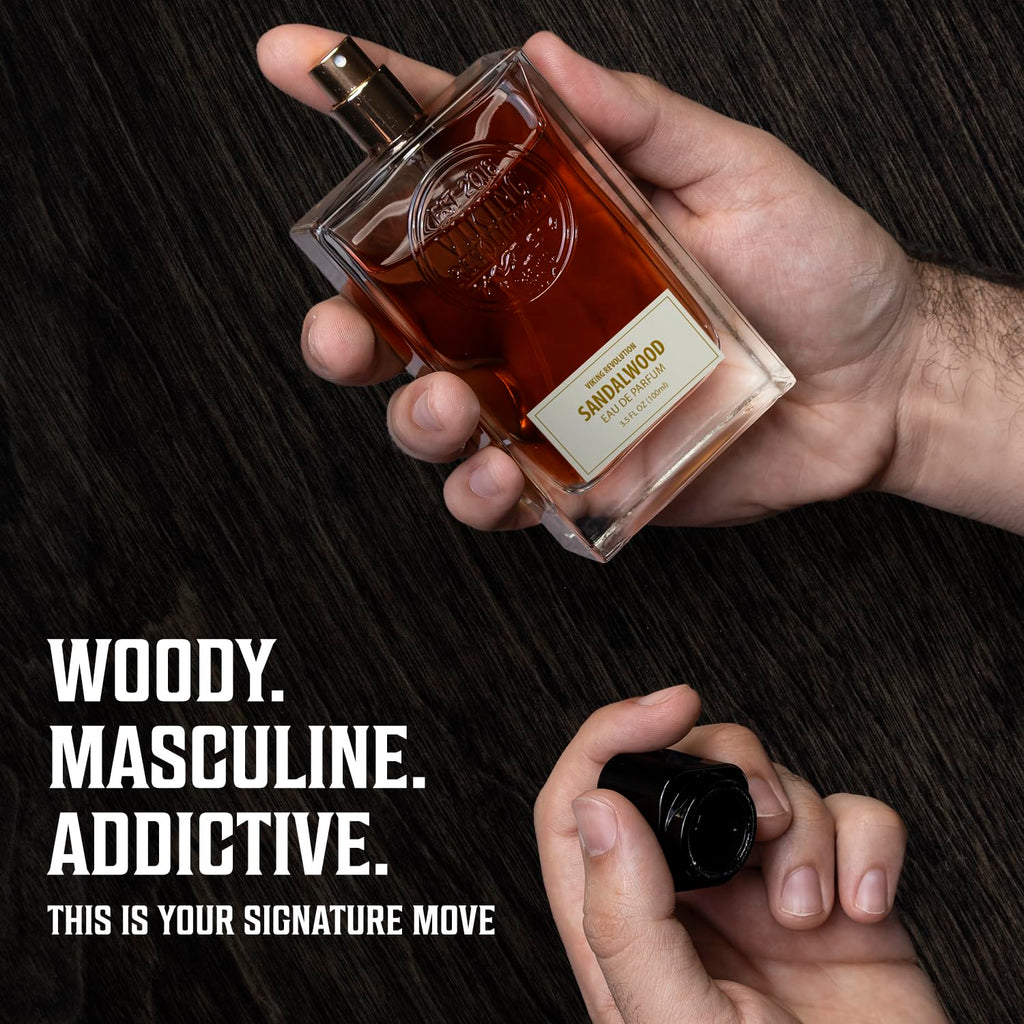 Viking Revolution Sandalwood Cologne for Men | Woody Eau de Parfum with Cedar & Vanilla - 3.5 Fl Oz