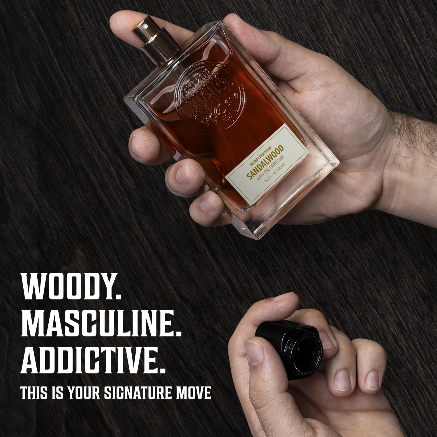Viking Revolution Sandalwood Cologne for Men | Woody Eau de Parfum with Cedar & Vanilla - 3.5 Fl Oz