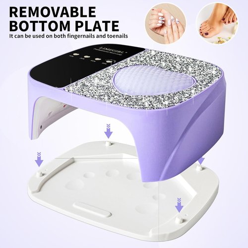 LIMEGIRL UV LED Nail Lamp Kit - Professional Fast Curing Purple Dryer with 4 Timer Settings | Cordless Rechargeable for Home & Salon Use