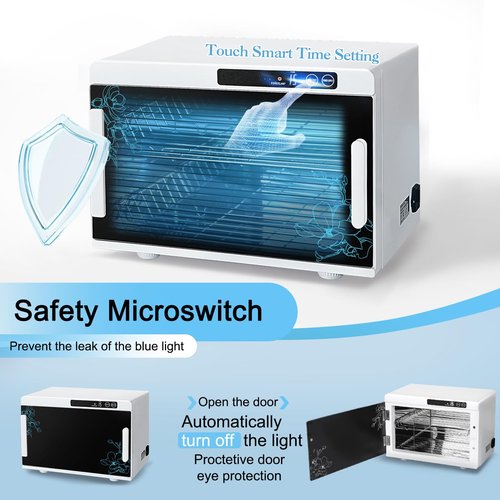 Nail Tool Cleaning Machine 12L High Capacity Cleaning Cabinet Salon Tools Cleaning Box with Touch Timer Setting for Esthetician, Manicurist, Spa, Tattoo, Barber&Salon