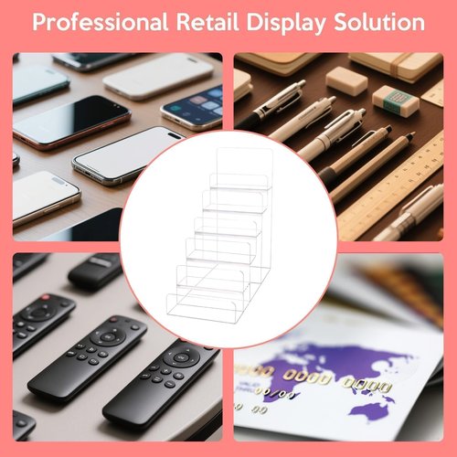 Hoceium 2PCS Acrylic Purse Display Stand,6-Tier Wallet Display Stand Purse Handbag Organizer Shelf,Clear Perfume Stand Jewelry Riser Rack,Acrylic Shelf for Cosmetic Perfume Jewelry Sunglasses Handbag