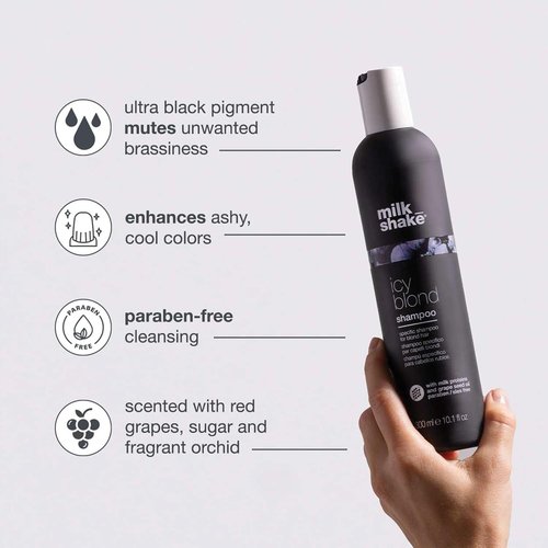 Milk_Shake Icy Blond Shampoo - Award-Winning Formula to Cool Brassy Tones | Ideal for Platinum Blonde Hair
