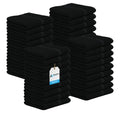 Avalon Towels Cotton Washcloths – (Pack of 36) Size 12x12 Inches, 100% Ring Spun Cotton, Soft & Absorbent Face Towels, Gym Towels, Hotel and Spa Quality, Reusable Fingertip Towels (Black)