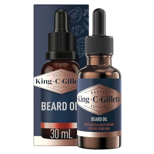 King C. Gillette Beard Oil - Nourishing Argan, Jojoba & Almond Oils for Soft, Moisturized Beards