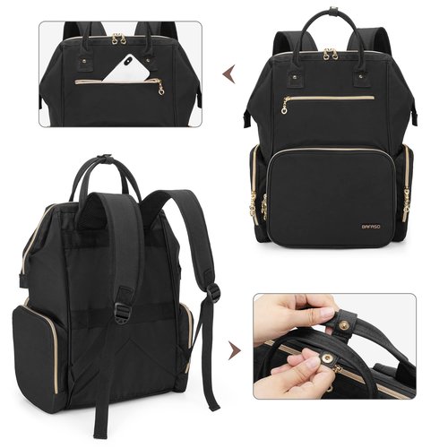 BAFASO Nail Polish Organizer Backpack Holds 56 Bottles and a Nail Lamp, Nail Polish Bag with 2 Removable Pouches and Tools Storage Sections (Patented Design), Black