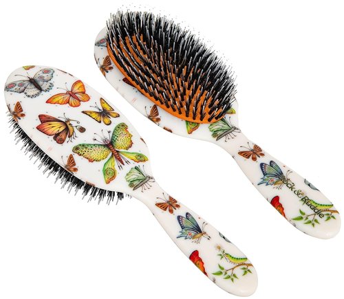 Rock & Ruddle Natural Mixed Bristle Hair Brush - Large 21 cm for Women & Kids | Perfect for Wet or Dry Hair, Detangling & Smoothing
