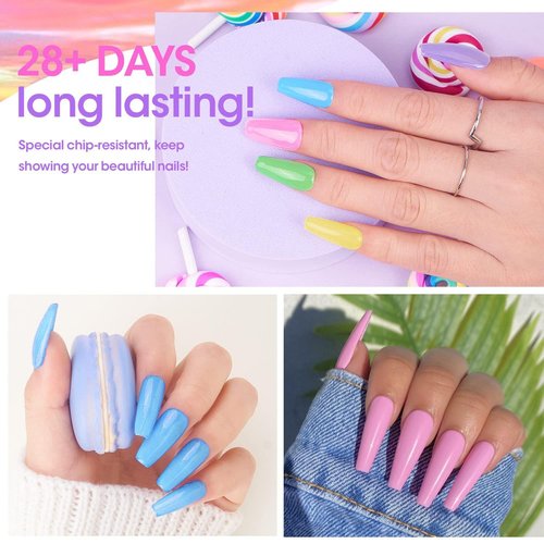 Honey Joy Neon Dip Powder Set - 6 Vibrant Colors for DIY Nail Art | No Lamp Needed, Perfect for Home Manicures