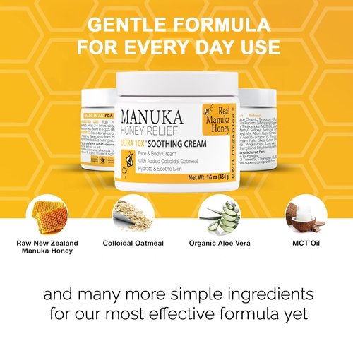 Super Natural Goods Manuka Honey Cream - Hydrating Lotion for All Skin Types | 8oz Moisturizing Body Cream with Real Manuka Honey, Aloe Vera, and Cocoa Butter