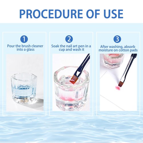 CARMEIN Nail Brush Cleaner - Special for Gel/Nail Art Brushes Cleaning solution & Makeup Brush Care, Must-Have for Renewal, 80ml/2.7fl.oz Nail Brush Cleaner