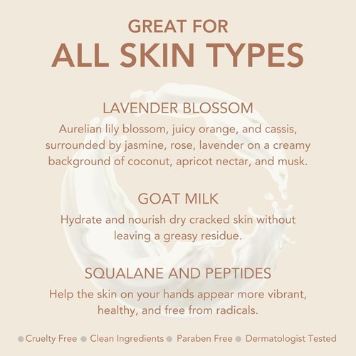 Dionis Goat Milk Lavender Blossom Youth Boosting Hand Cream with Peptides and Squalane 2oz (Pack of 1)
