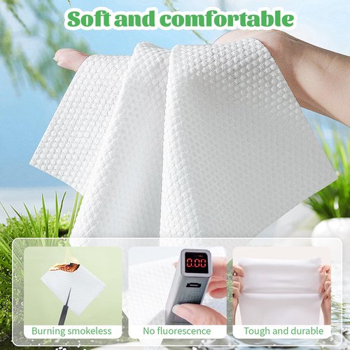 Disposable Face Towel, 200 Count Biodegradable Face Towels, for Washing Soft Cotton Dry Wipes Facial Cloths Towelettes for Washing and Drying, Facial Tissue for Cleansing
