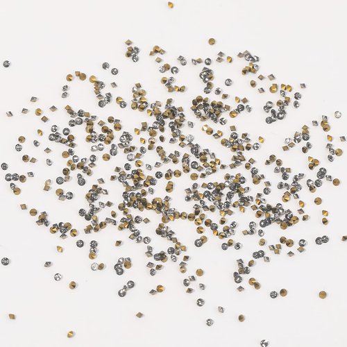HNUIX Mine Golden Nail Rhinestones Kit Flatback Crystal Metallic Gold Gems Stones 1450Pcs Nail Art Gems Diamonds Jewels Multi Shapes Sizes Nail Charms Tweezer & Wax Pen for Nails DIY Faces Eyes Makeup