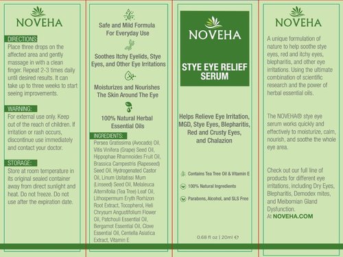NOVEHA Eye Relief Serum - Effective Blepharitis Treatment for Eyelid Bumps | 20 ml