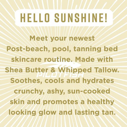 Pilotfish After Sun Body Butter Moisturizing Cream - Shea Butter & Whipped Tallow, Simple Ingredients, After Sun Lotion, Body Lotion, Coconut Oil, After Sun Care, After Sun Skin Care, 3.8oz