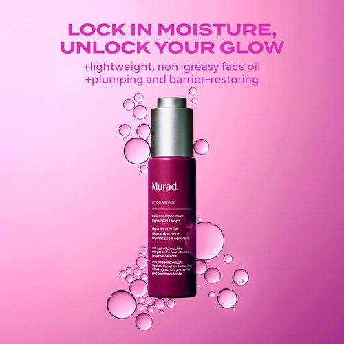 Murad Cellular Hydration Repair Oil Drops - Hydrating Facial Oil for Dry Skin | Boosts Radiance & Smoothness - 1.0 oz